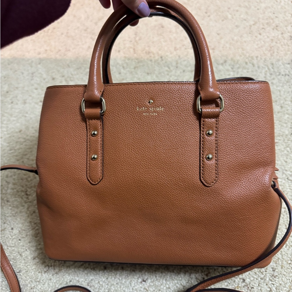 Kate Spade Brown top handle Handbag with crossbody strap
